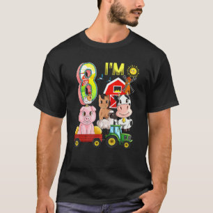 Camiseta Granja Animales Barnyard Tractor 8º cumpleaños Ten