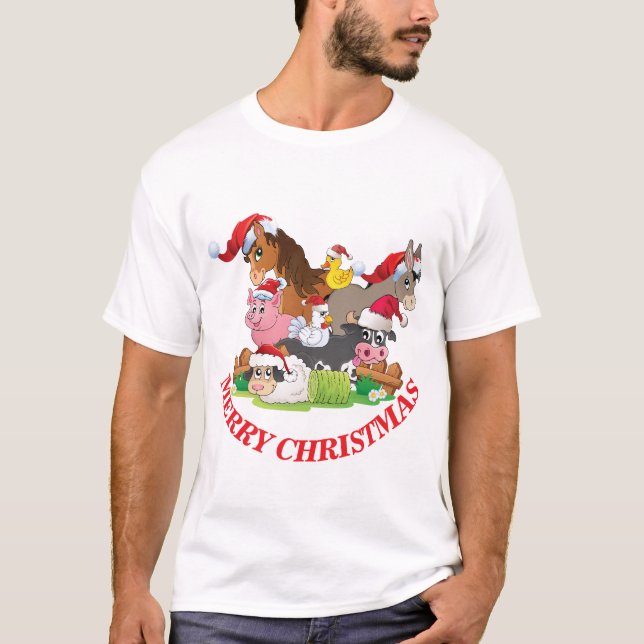 Camiseta Granja Animales Feliz PERSONALIZAR navideño SENTIM (Anverso)