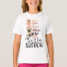 Camiseta Granja Animales Primer Cumpleaños Hermana Sis