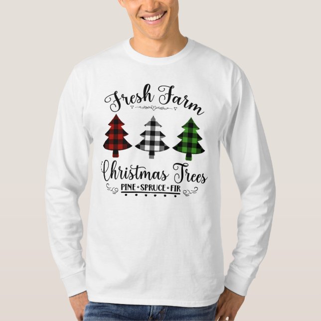 Camiseta Granja Árboles de Navidad frescos (Anverso)