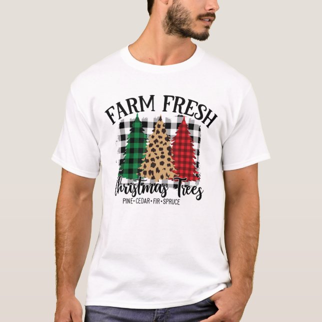 Camiseta Granja Árboles de Navidad frescos (Anverso)