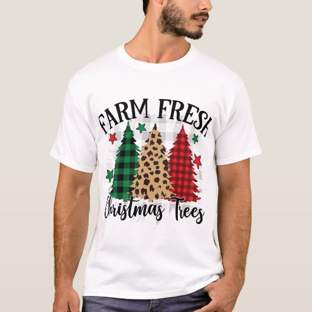 Camiseta Granja Árboles de Navidad frescos (Anverso)