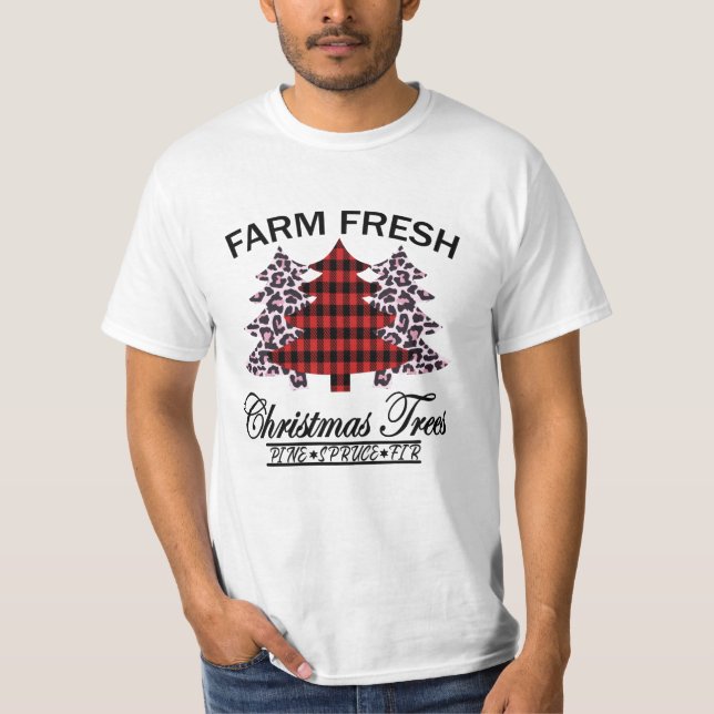 Camiseta Granja Árboles de Navidad frescos (Anverso)