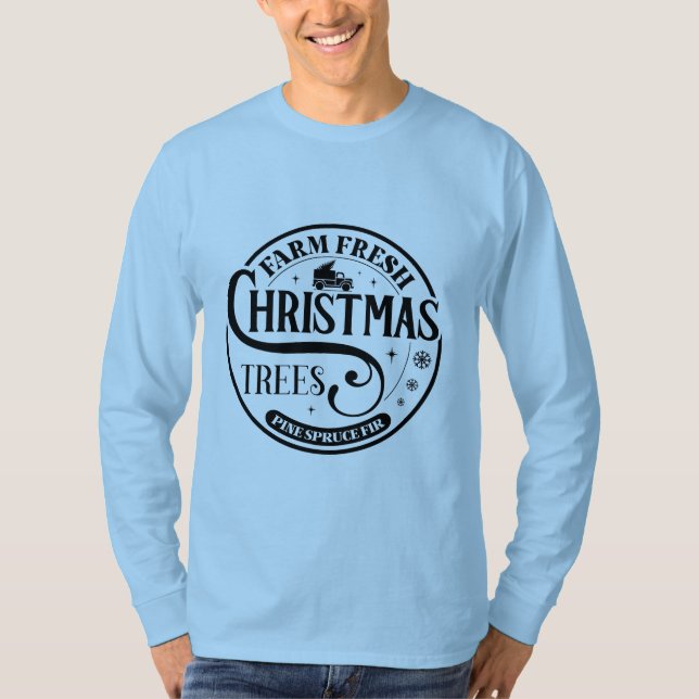 Camiseta Granja Árboles de Navidad frescos Pine Spruce Fir (Anverso)