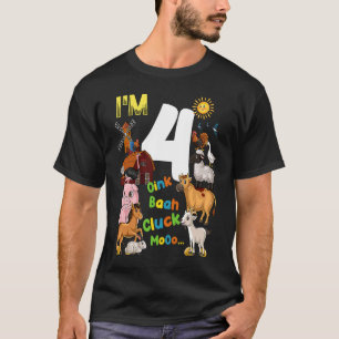 Camiseta Granja Barnyard Tema Cerdo Caballo de Vaca 4º Cump