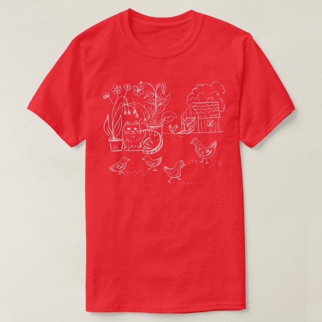 Camiseta Granja Cat Doodle (Diseño del anverso)