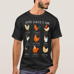 Camiseta Granja Cristiano Dios Dice Que Soy Verso Bíblico D