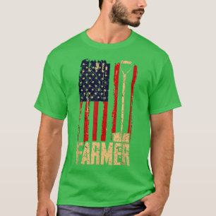 Camiseta Granja cultivadora americana Bandera de Estados Un