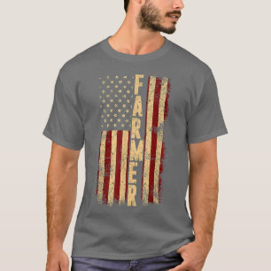 Camiseta Granja cultivadora americana Bandera de Estados Un