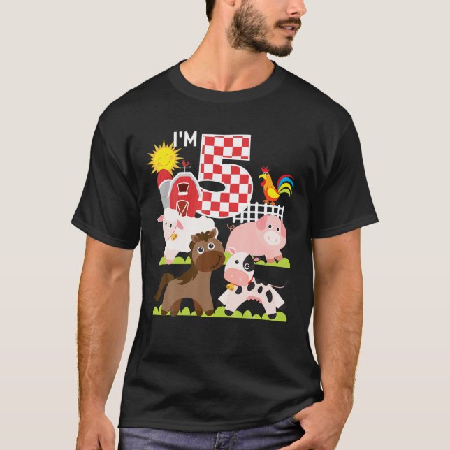 Camiseta Granja de animales Barnyard Quinto cumpleaños, ten (Anverso)