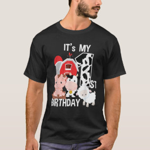 Camiseta Granja de animales de 1 año es mi primer Fiesta d