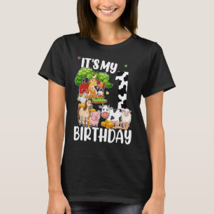 Camiseta Granja de animales de 1 año es mi primer Fiesta de