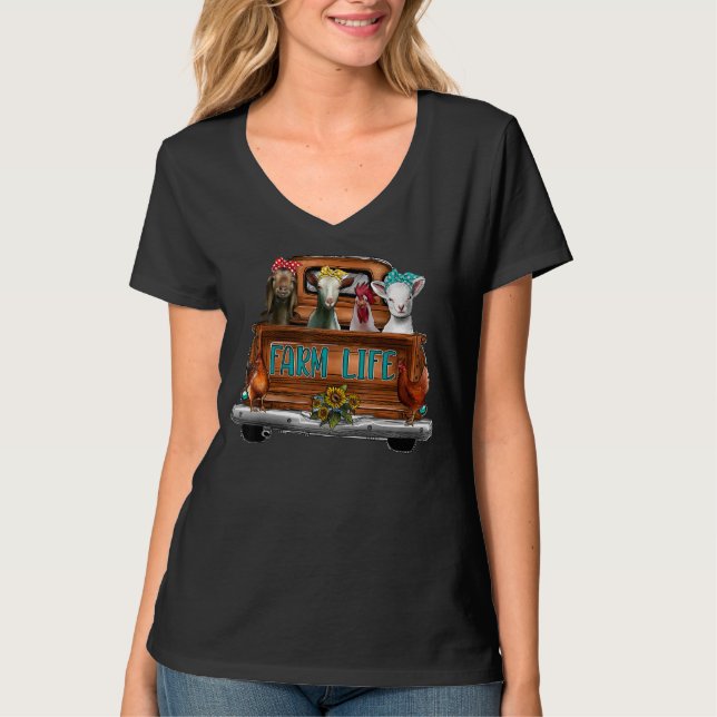 Camiseta Granja de animales de compañía en la cabra de poll (Anverso)