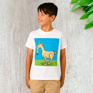 Camiseta Granja de Animales de Dibujos Animados Cabra Sonri