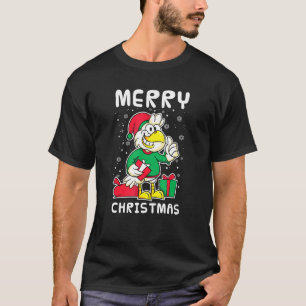 Camiseta Granja de Animales Navideños Copo de Nieve Gallina