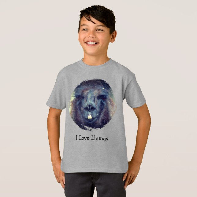 Camiseta Granja de animales que amo las llamas  (Anverso completo)