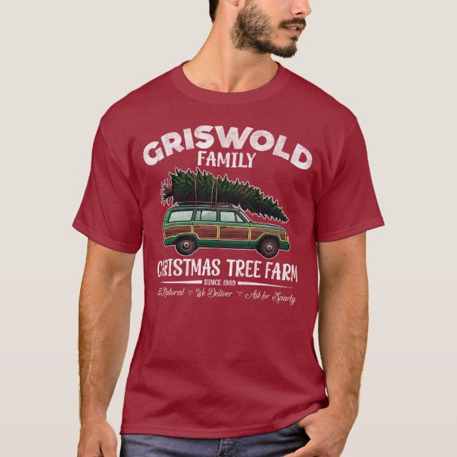 Camiseta Granja de árboles de navidad de la familia Griswol (Anverso)