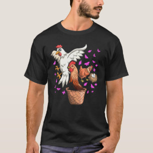 Camiseta Granja de aves mariposa gallina