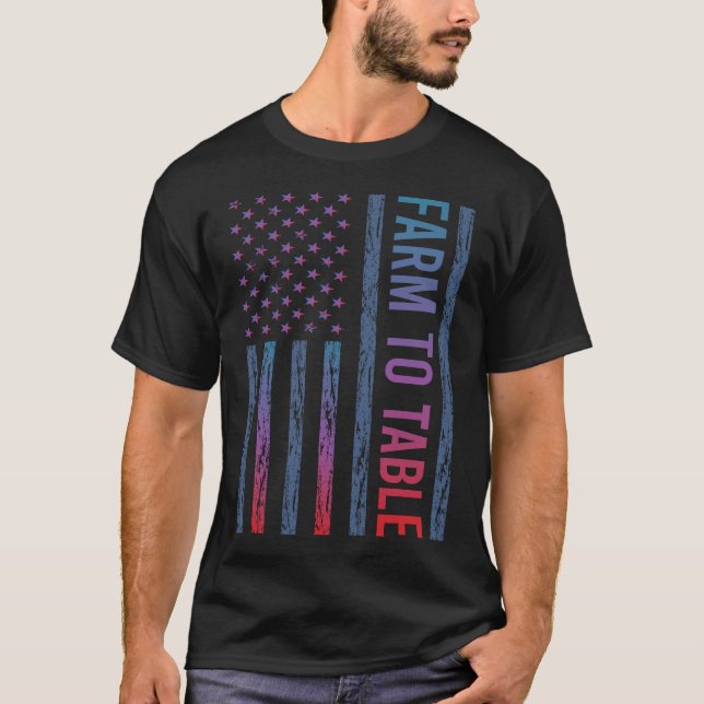 Camiseta Granja de bandera de gradiente de la mesa (Anverso)