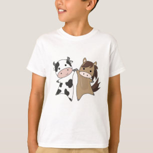 Camiseta Granja de caballos de vaca, animales dulces Bauer 