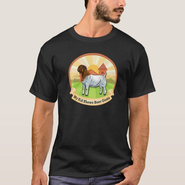 Camiseta Granja de cabras de Boer Mi hijo muestra cabras de (Anverso)