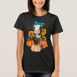 Camiseta Granja de calabaza de la vaca cutánea Caída Farme