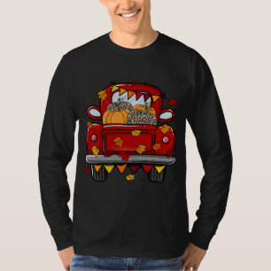 Camiseta Granja de calabaza leopardo Truck hojas de arce He