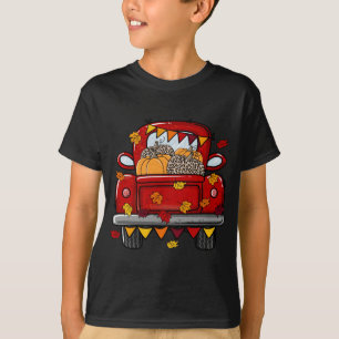 Camiseta Granja de calabaza leopardo Truck hojas de arce He