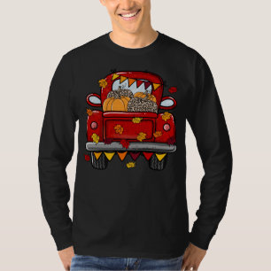 Camiseta Granja de calabaza leopardo Truck hojas de arce He