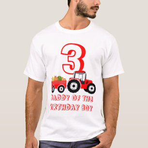 Camiseta Granja de Camión Rojo Produce Papi Cumpleaños Niño