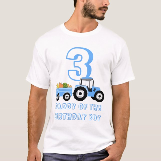 Camiseta Granja de camiones azules que producen a mamá papá (Anverso)