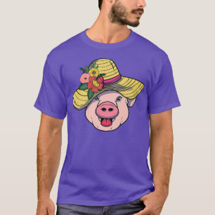 Camiseta Granja de cerdo - Gorra de flores Granjero de lech
