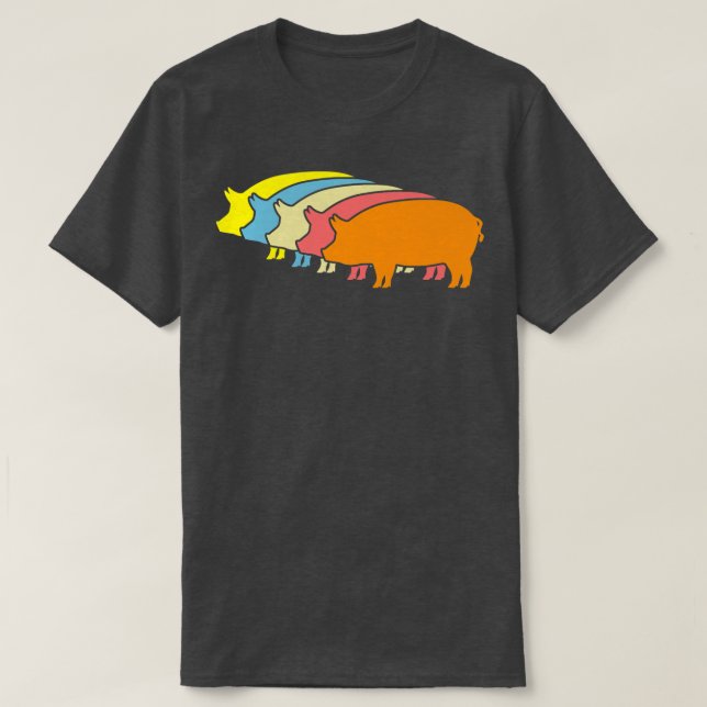 Camiseta Granja de cerdos de cerdo retro Premium4762 (Diseño del anverso)