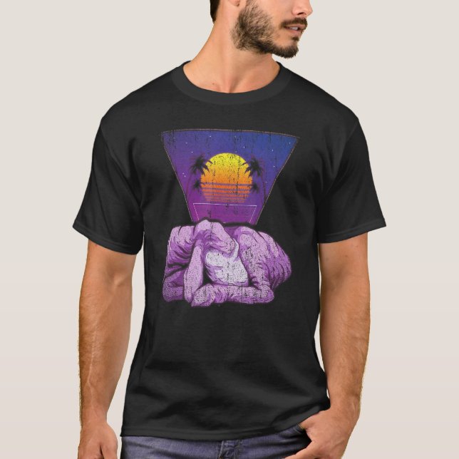 Camiseta Granja de cordero de vaporwave 90's Tropical ella (Anverso)