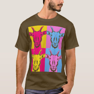 Camiseta Granja de cría animal granjero amante Pop Art Goat