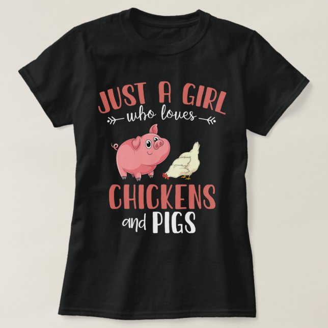 Camiseta Granja de cría de cerdos Chicas de animales mujere (Diseño del anverso)