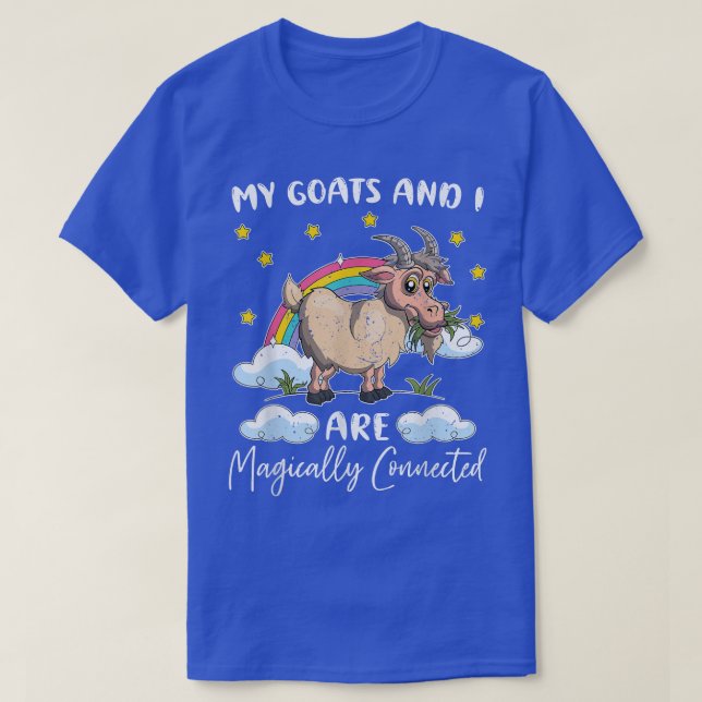 Camiseta Granja de cría de ganadería Rainbow Cute Goat Love (Diseño del anverso)