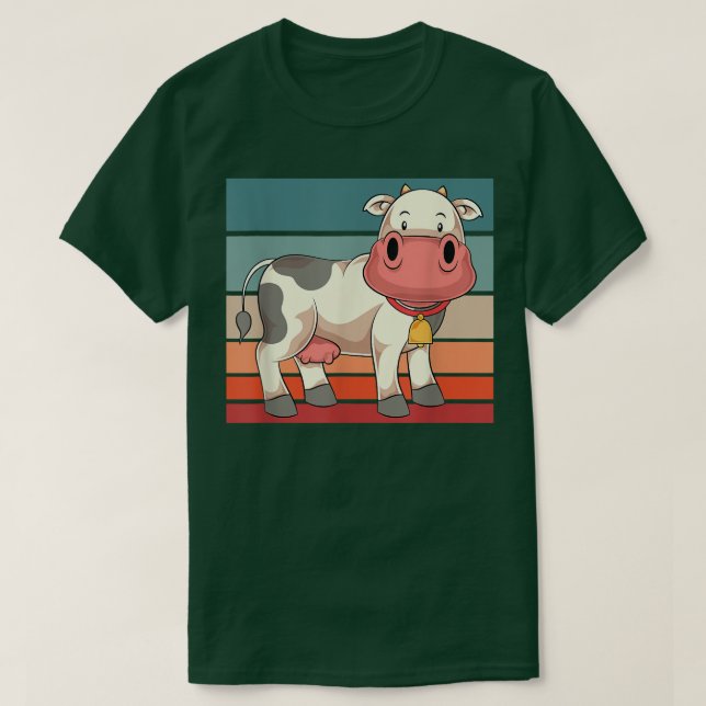 Camiseta Granja de cría Retro Cow Lover (Diseño del anverso)