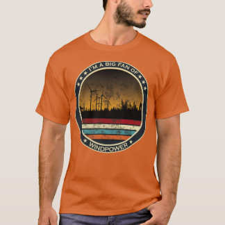 Camiseta granja de energía renovable en el bosque al atarde