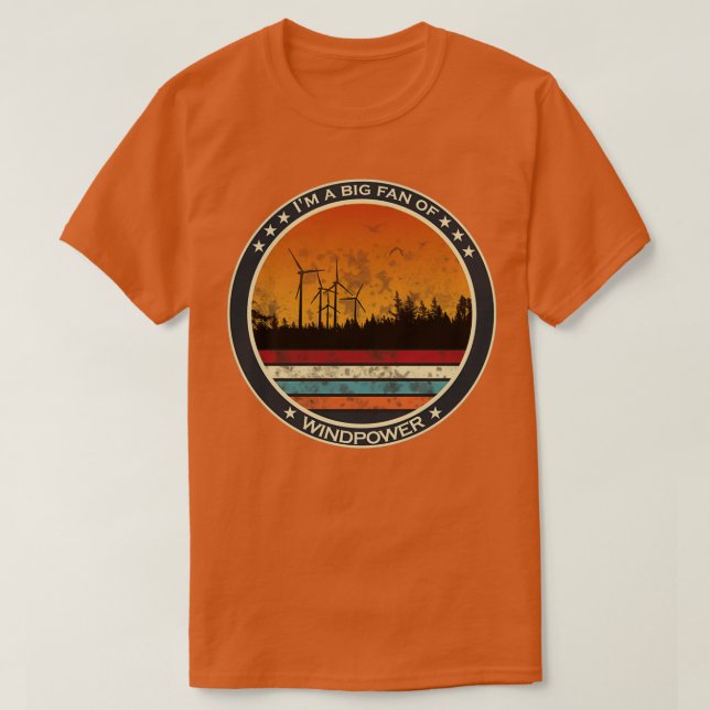 Camiseta granja de energía renovable en el bosque al atarde (Diseño del anverso)