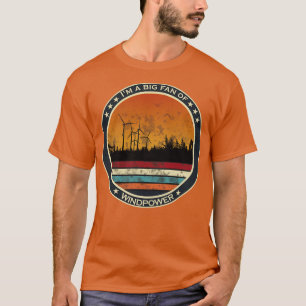 Camiseta granja de energía renovable en el bosque al atarde