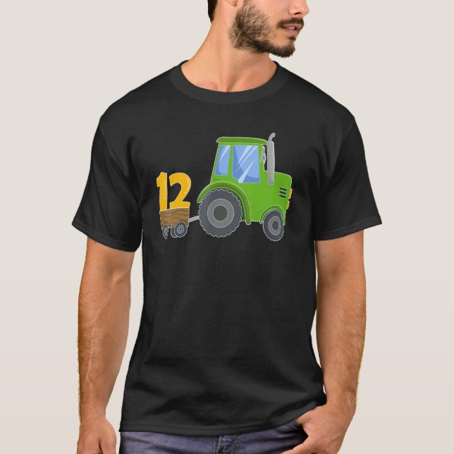 Camiseta Granja de fiesta de cumpleaños Green Farm Tractor  (Anverso)