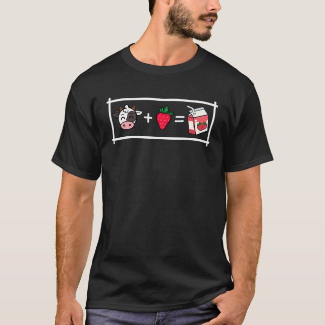 Camiseta Granja de fresa de vaca de fresa de fresa (Anverso)