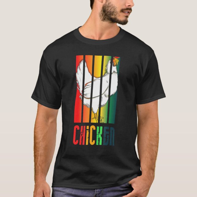 Camiseta Granja de gallos de gallinas Arcoíris granja de ga (Anverso)