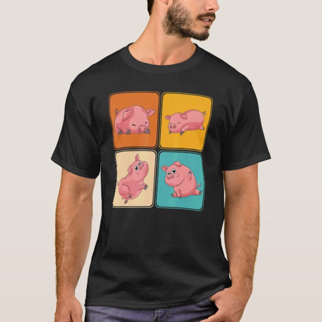 Camiseta Granja de ganadería Cute Piglet Granjero Pop Pig 1 (Anverso)