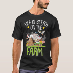 Camiseta Granja de ganado vacuno de pollo de cerdo Rancho d