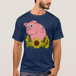 Camiseta Granja de girasol amarillo Animal Lover Farmer Pig