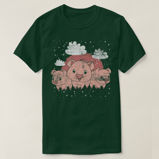 Camiseta Granja de lechón Granjero de ganadería de cerdos T (Diseño del anverso)