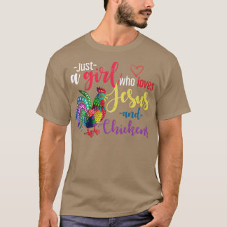 Camiseta Granja de pollo Chica granjero Jesucristo