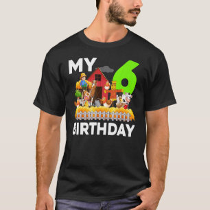 Camiseta Granja de pollo de cerdo Tee Pig Horse 6 Birthda